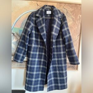 OAK + FORT Oversized Plaid Trench Coat